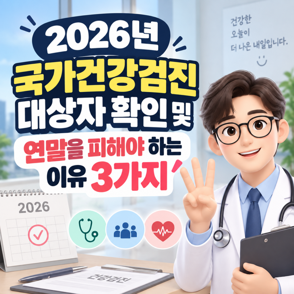 2026년 국가건강검진 대상자 확인 및 연말을 피해야 하는 이유 3가지