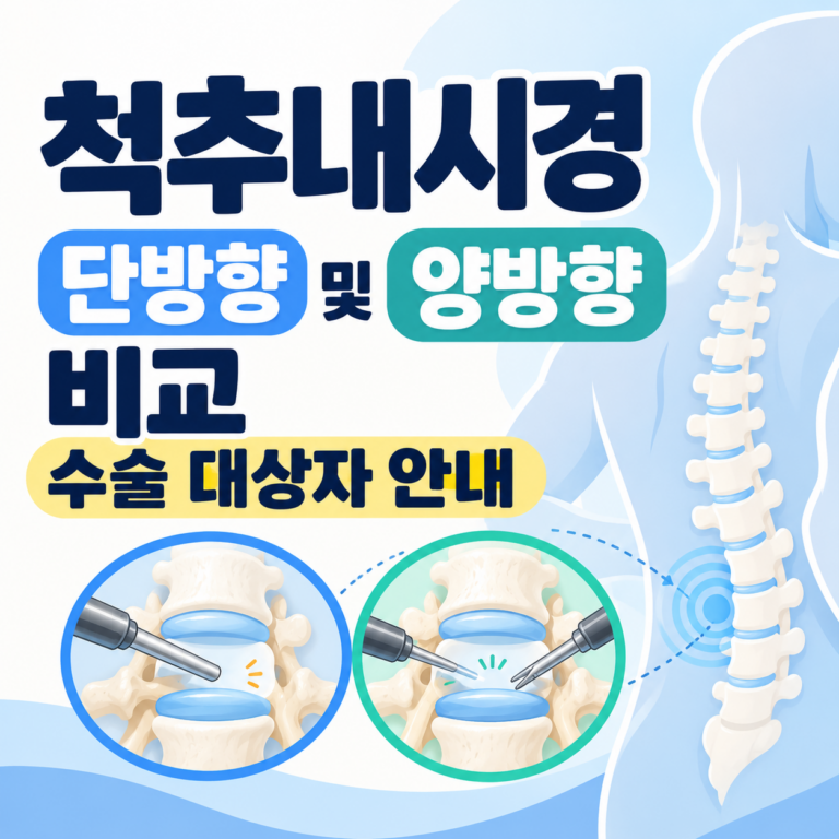 송도 정형외과 척추내시경, 단방향 양방향 2가지 비교 및 수술 대상자 알아볼게요
