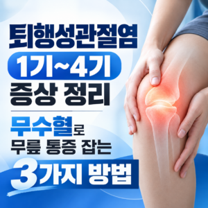 퇴행성관절염 단계 증상 정리, 무수혈로 무릎 통증 잡는 3가지 방법
